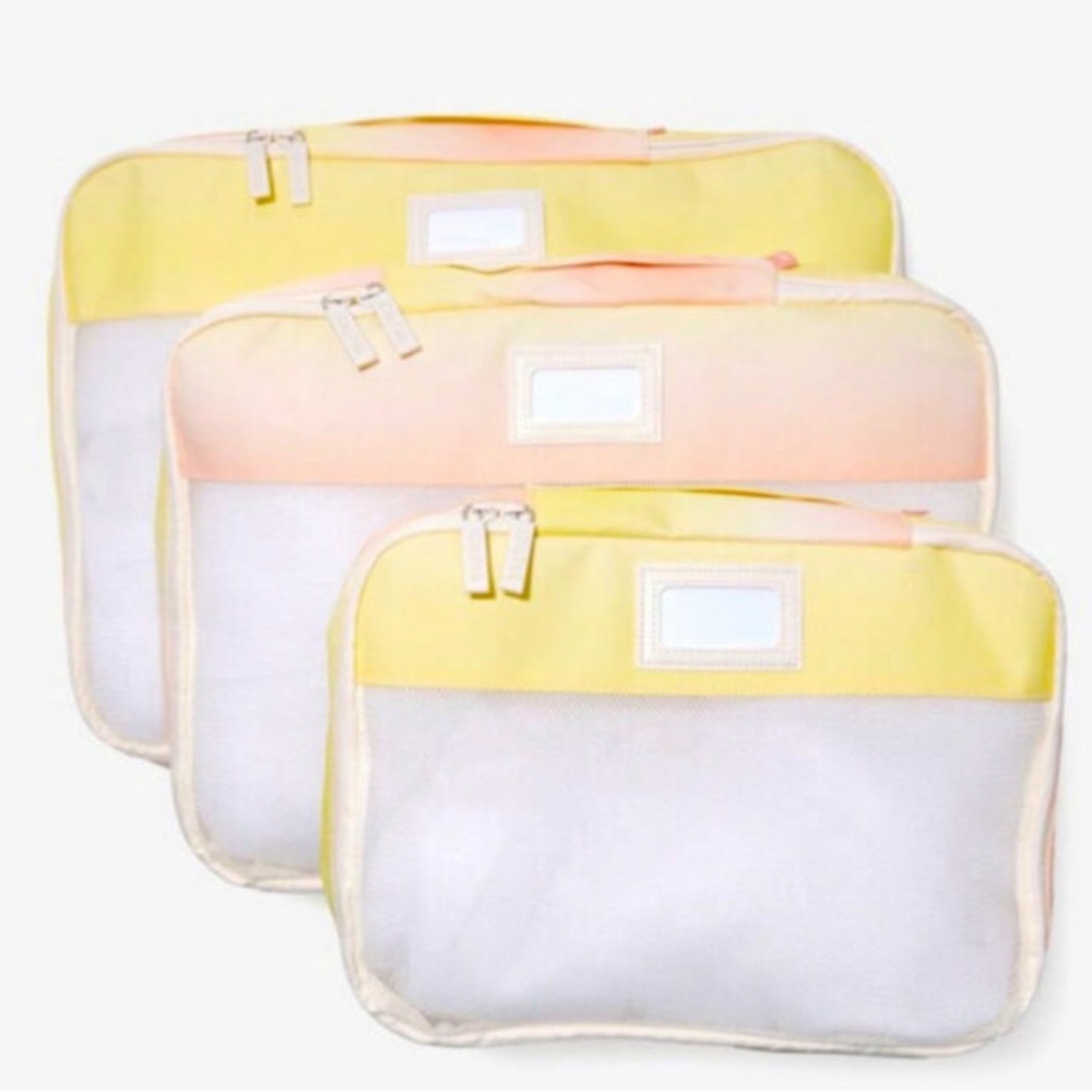 Calpak Yellow and Pink Packing Cubes - Set of 3